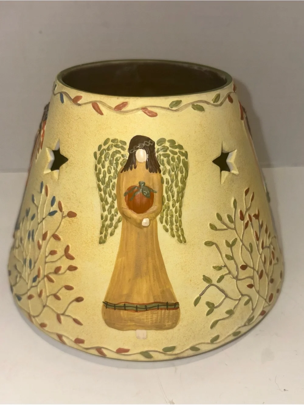 Yankee Candle Patriotic Angel Ceramic Luminary - Yellow, Blue, Red